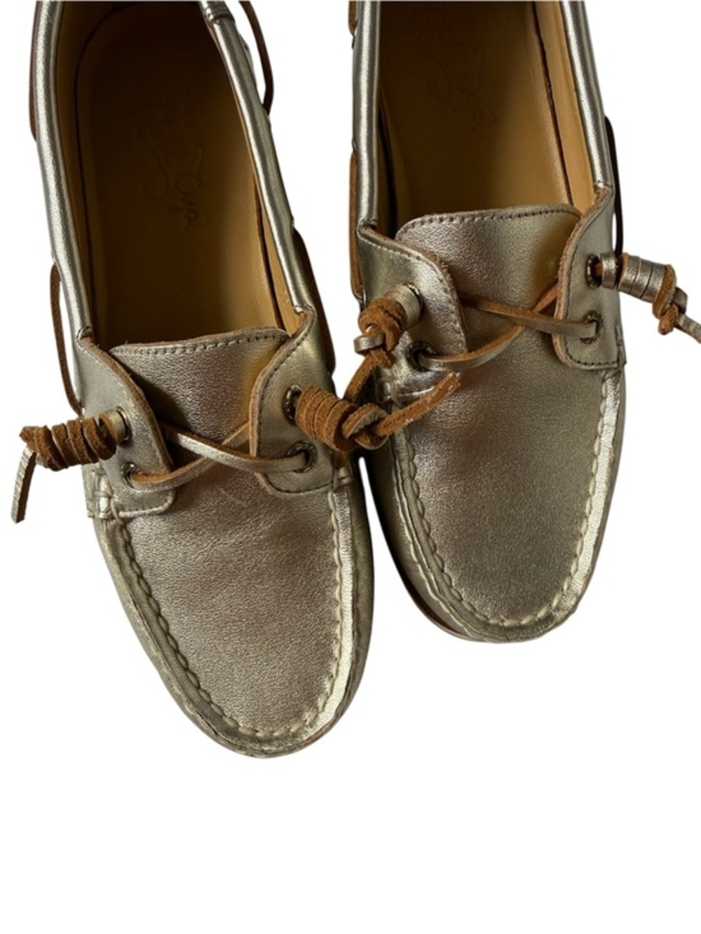 Sperry Gold Cup Boat Shoes Metallic Gold Leather Women’s 6